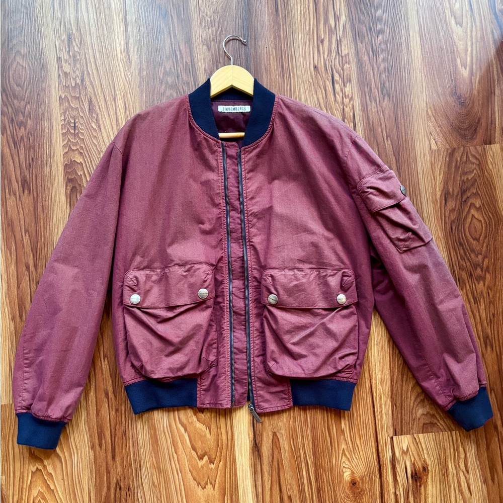 Bikkembergs Maroon Bomber Jacket (Size 48, M)